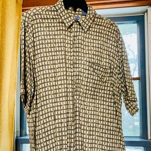 Corsini yellow blue Diamond pattern short-sleeve button down shirt